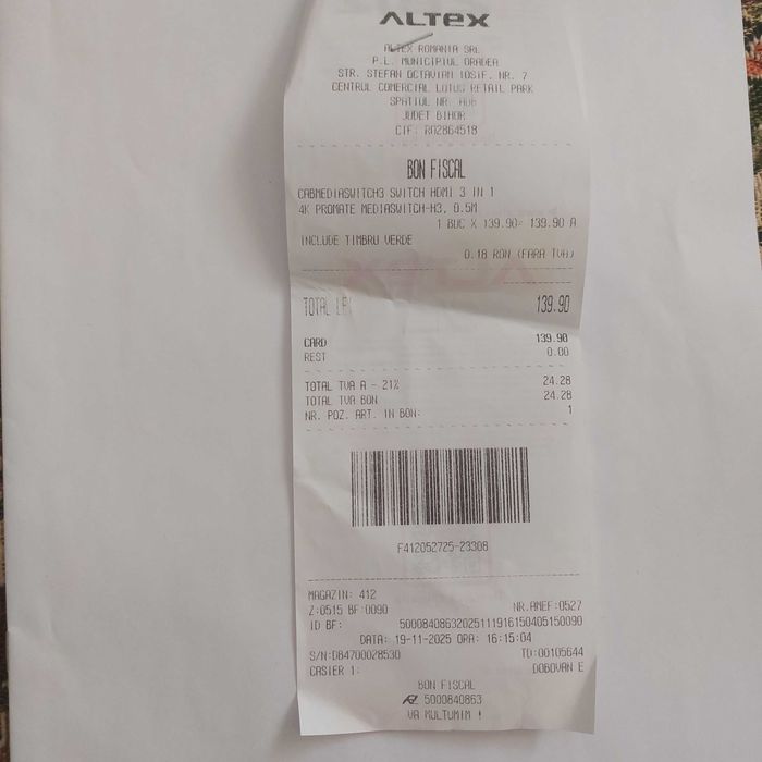 Switch HDMI 3 in 1 Promate 4K 60Hz – NOU, NEFOLOSIT, Cutie Sigilata