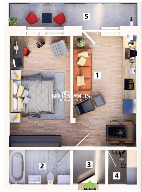 Garsoniera Sanpetru-Brasov/Tva inclus — fotografia 1