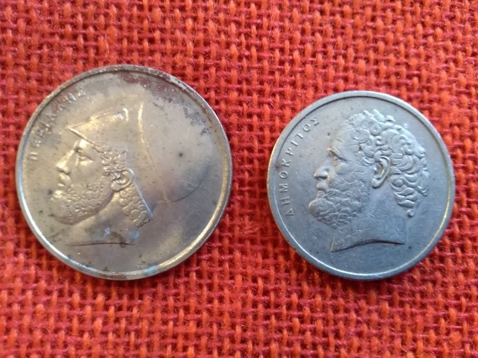 Гръцки монети, 5 броя, емисии от 1978г. до 1982г