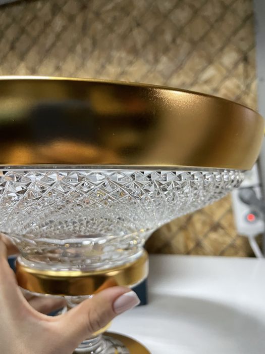 Фруктовница, ваза богемский хрусталь