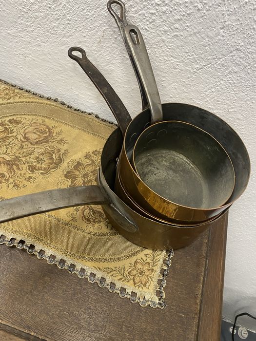 Френски медни касероли комплект 4 бр France 1950-те