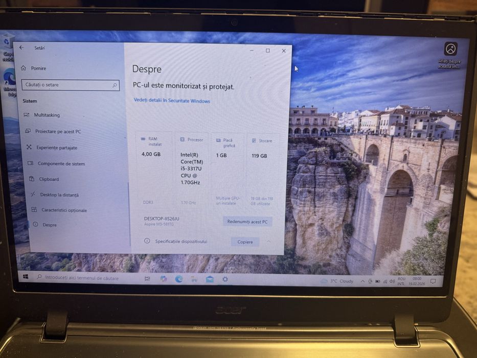 Laptop Acer Aspire 4GB RAM 120GB SSD Windows licențiat – Funcțional
