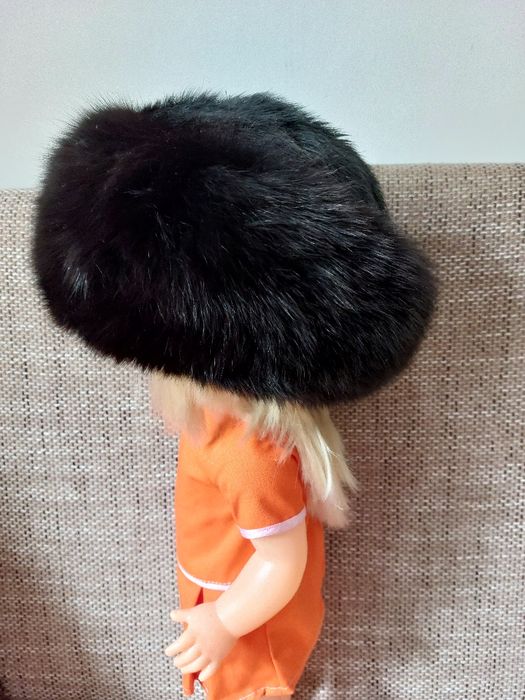 Caciula din blana de vulpe si calota din blana de nurca plus cadou