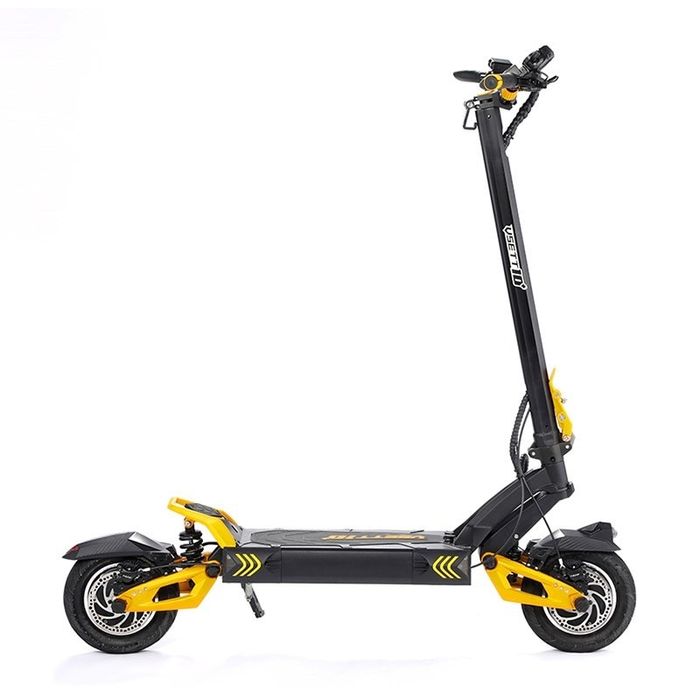 VSETT 10+ Pro Baterie LG 60V/28Ah, Autonomie 80 - 85Km, , Viteza 80 Km/h, Motor 2 x 1400W, Roti pneumatice 10" (Negru/Galben)