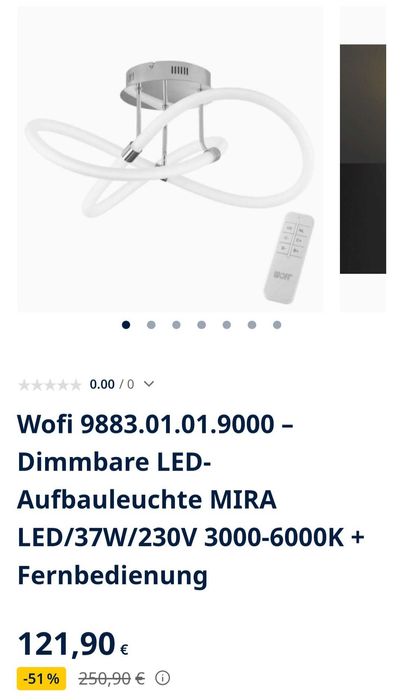 НОВ Дизайнерски LED Полилей Wofi MIRA- Немско качество и Стил