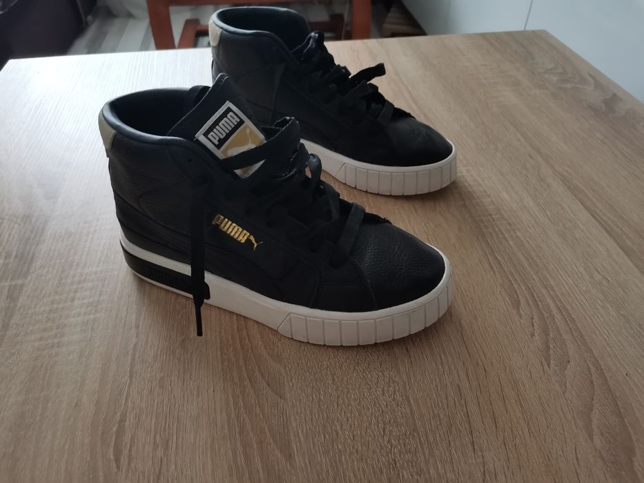 Adidasi copii fete, baieti Puma Cali Star Mid negru cu alb 37,5 Impeca