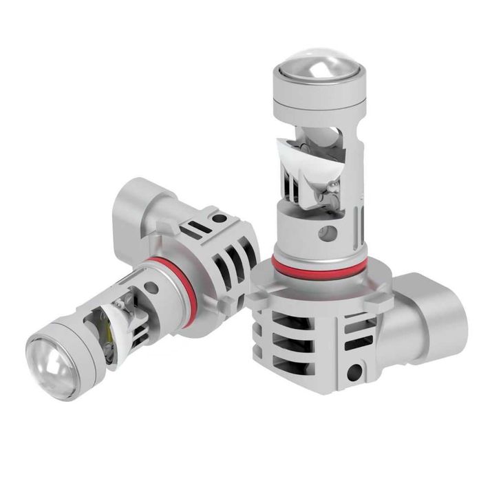 Комплект 2 LED крушки с лупа и вентилатор V8T, Plug and Play, H7, H4, 9005-HB3, 9000 Lm, 12V, 2 x 40W, 6500К, CSP LED чип