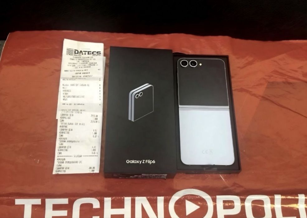КАТО НОВ 512GB Samsung Z Flip 6 Гаранция Технополис 2026 г. Blue