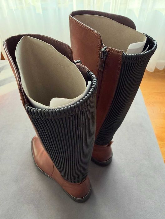 Cizme dama, piele, maro