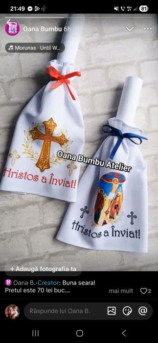 20 buc Panglica satin lumanari Inviere Pasti