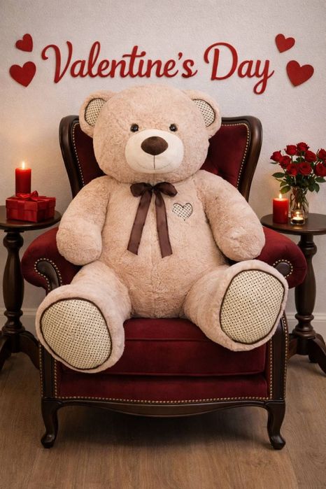 Страхотен подарък за Св.Валентин - 120см плюшен мечок