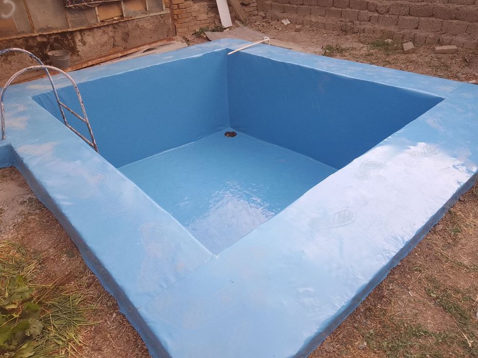 Обшивка бассейнов ПВХ пленкой , срок службы 4-5 лет