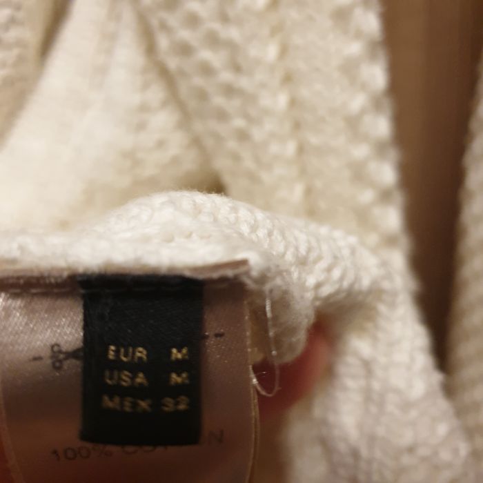 Cardigan tricotat crem Massimo Dutti