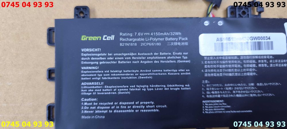 acumulator laptop asus green cell B21N1818 nu stiu starea lui