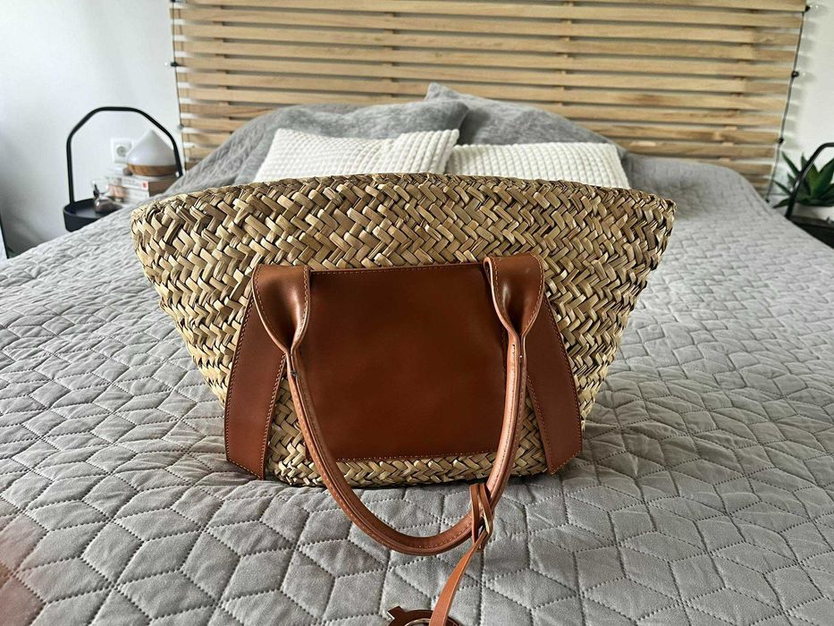 Голяма кафява чанта и лятна кошница 2 модела