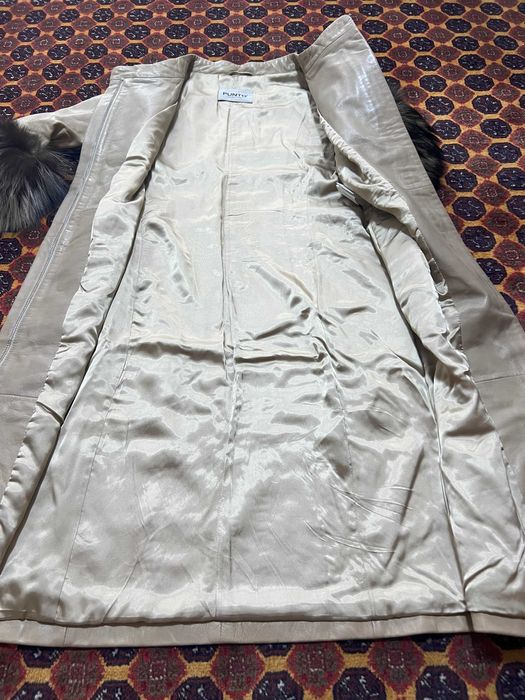 Кожанный плащ женский