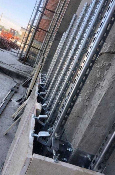 сухой монтаж кляммер крепеж кронштейн профиль фасад suxoy montaj