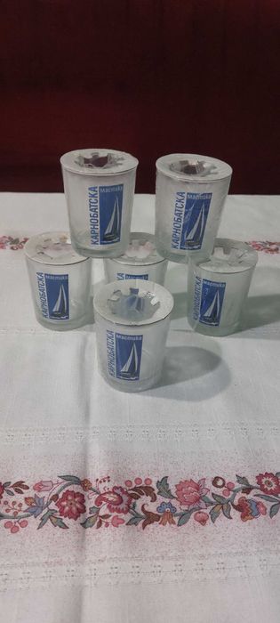 стъклени чаши за алкохол,нови, 6 бр, цена 10 лв