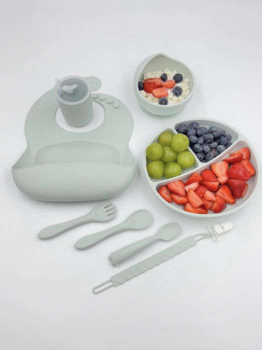 Детская посуда для кормления малышей силиконовый 10 в 1