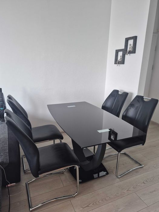 Vand Masă de Living cu 4 Scaune