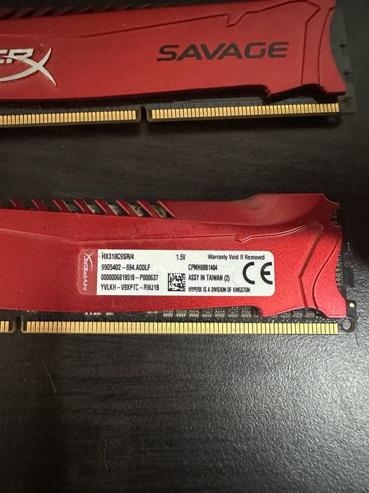 Ram 8 GB ddr3 HyperX 1866 Mhz