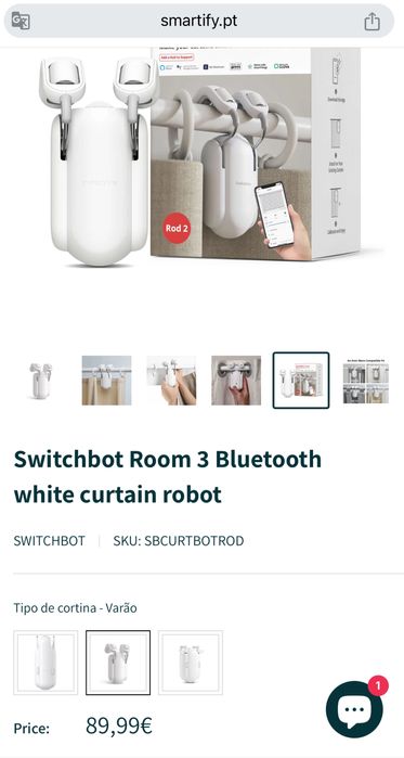 Switchbot Room 3 Bluetooth бял робот за завеси