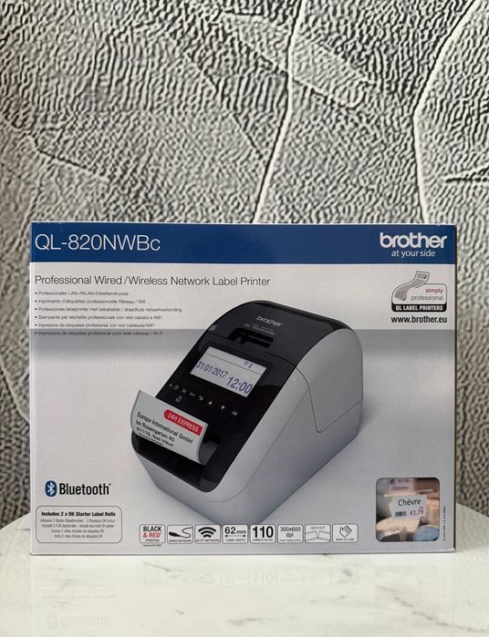 Brother QL-820NWB nou, sigilat, 900 lei – imprimantă etichete USB/WiFi/Bluetooth, rapidă