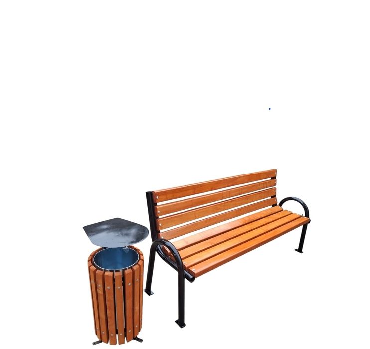 Bancă parc și coș gunoi
