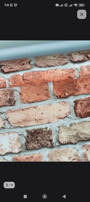 Обои цветы, кирпичики
