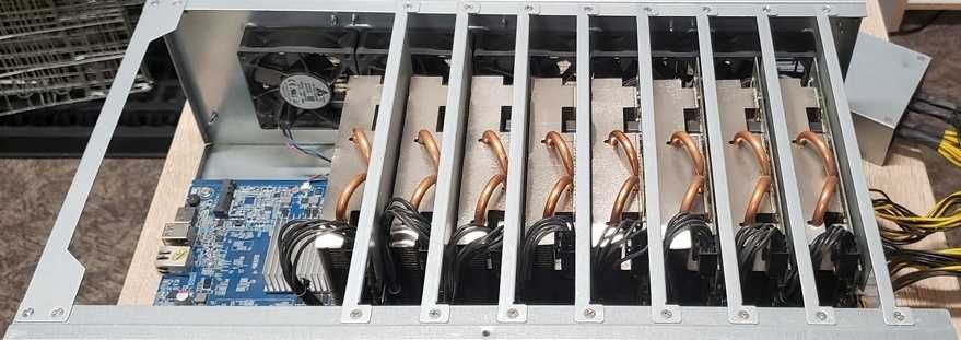 RIG minat 240MH/s Ethereum Classic 8 placi video RX470 4Gb ETC mining