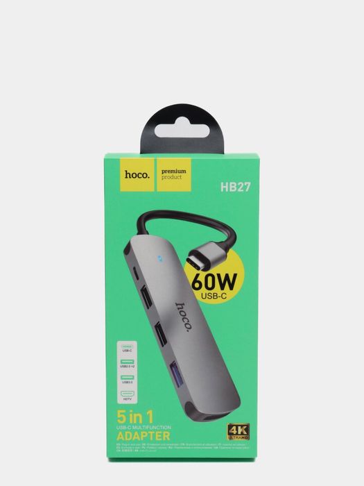 Переходник type-c to usb hub apdapter hoco hb27 конвертор