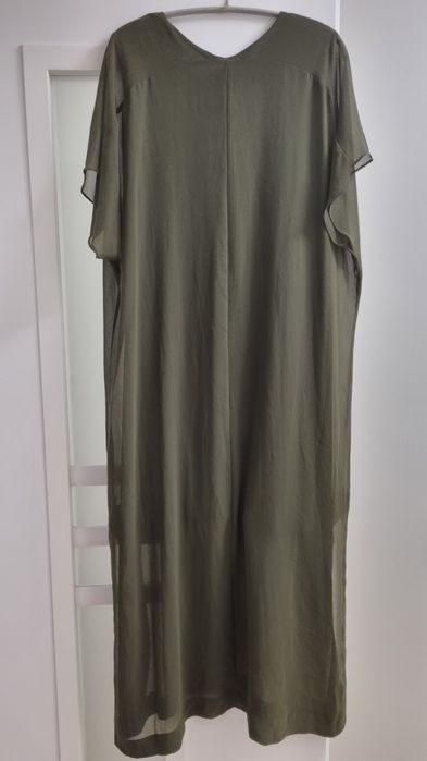 Rochie Zara verde xxl si pantalon alb bumbac