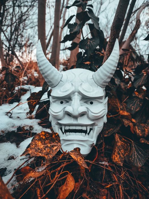 Традиционна японска маска Hannya демон Yokai Japanese mask Oni Samurai