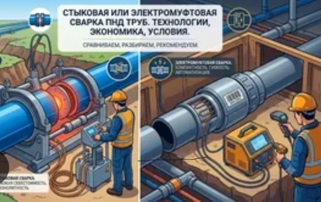 Пайка трубы ПНД электро муфтоми