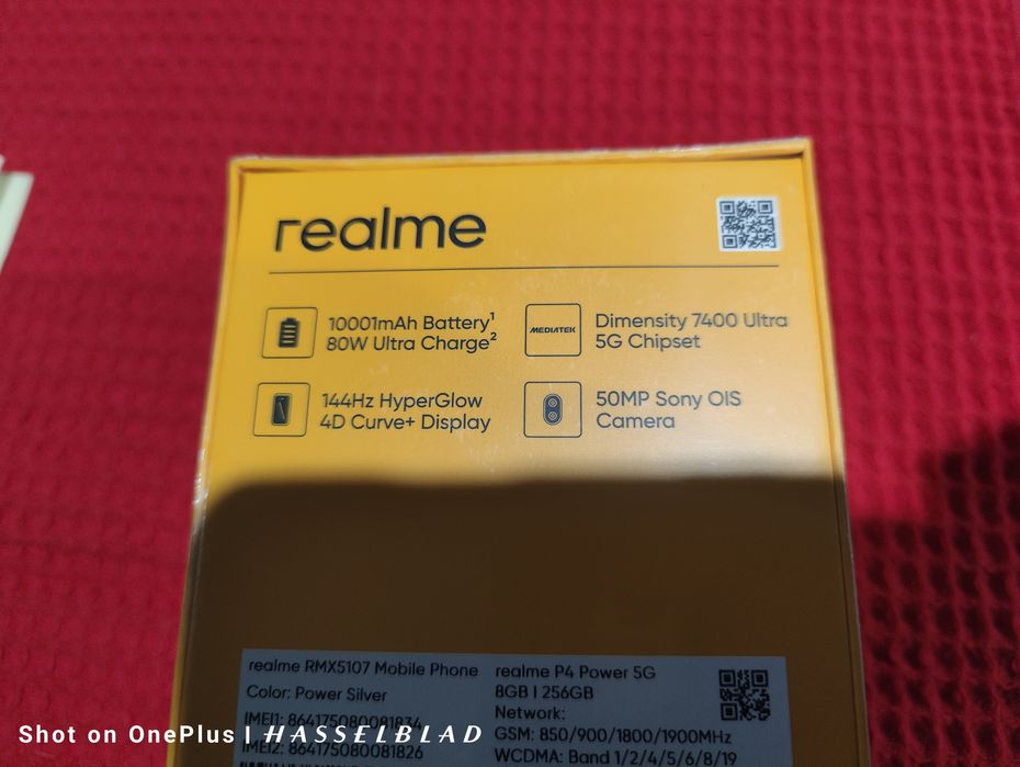Realme P4 POWER 10001 милиамперчаса батерия 256GB.Rom Silver Запечатан глобален ром с бг меню
