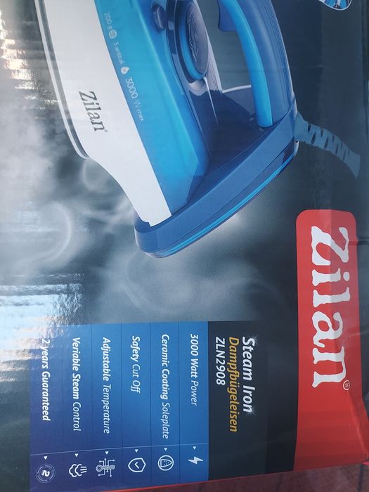 Fier de calcat Zilan2908 Albastru, 3000W, talpa ceramica, antiKalk