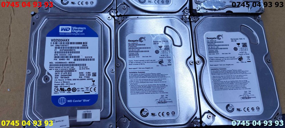 hdd hard disc 250Gb sata desktop DEFECTE pret pe bucata