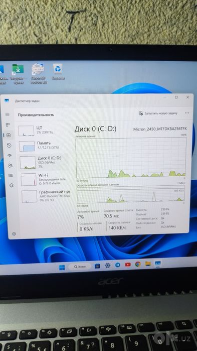 Acer aspire 3 идеал холатда + сумка ва мишка