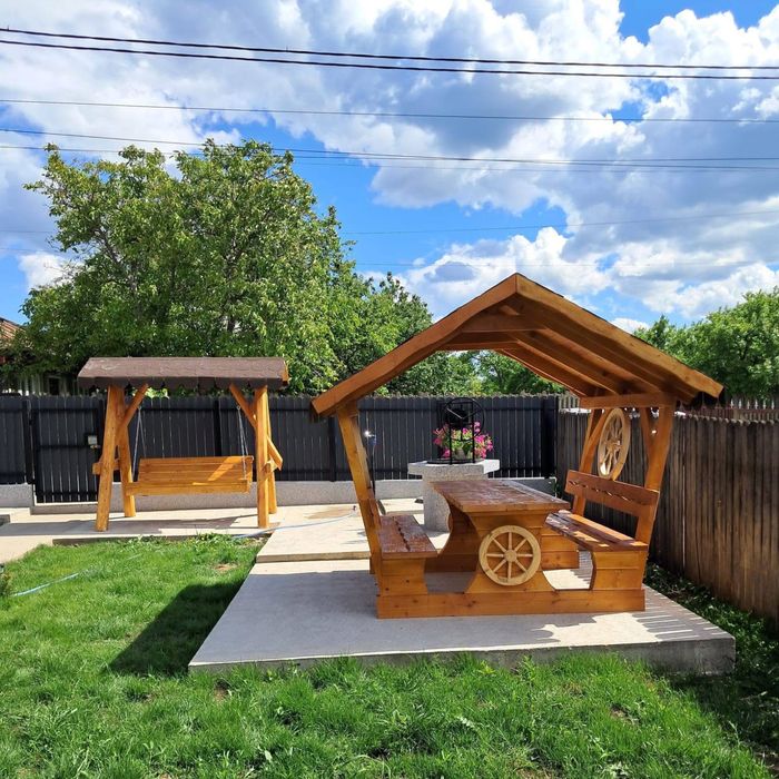 Balansoar din lemn rustic / leagan lemn