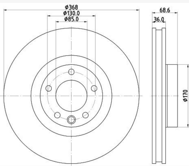 Предни спирачни дискове 5x130 HELLA