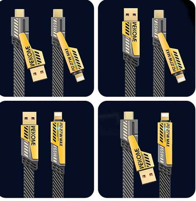 Cablu 4 in 1 USB + USB Type-C + Lightning