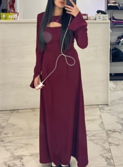 Вечерний платье бордовый