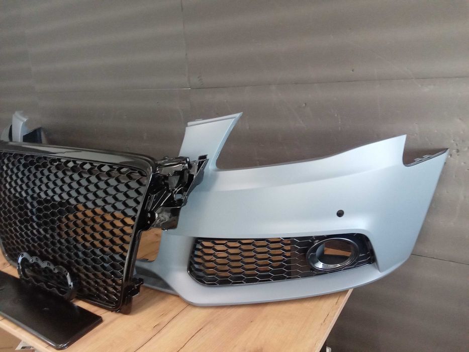 Bara fata+Grila radiator RS LOOK Audi A4 B8 senzori parcare 2007-2011