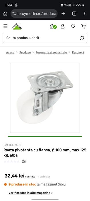 5 Roti mobila Max 125 kg/roata