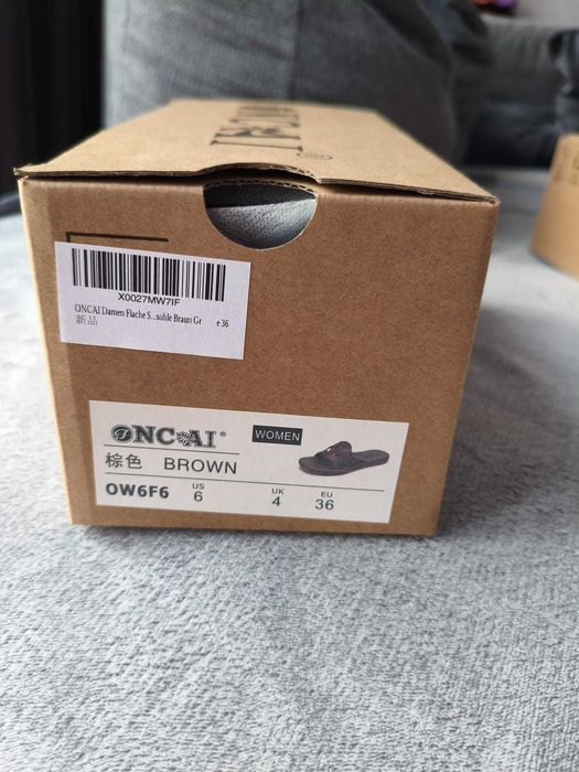 Sandale Oncai pentru femei – tip șlapi, casual, maro, mărimea EU 36