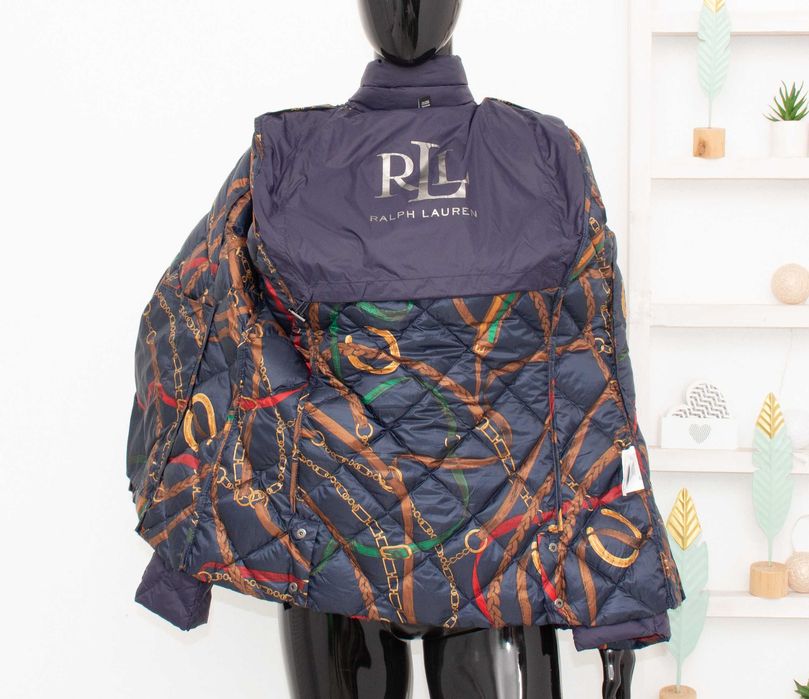 Ralph Lauren оригинално дамско пухено яке синьо diamond quilt пух М