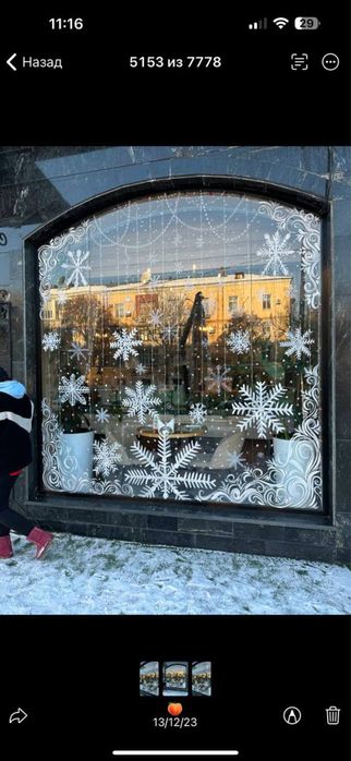 Роспись на стеклах новогоднее оформление