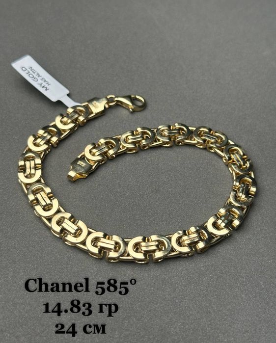 Тилла браслет,Туркия, золотая браслет  проба 585, вес 14,83.  размер 2