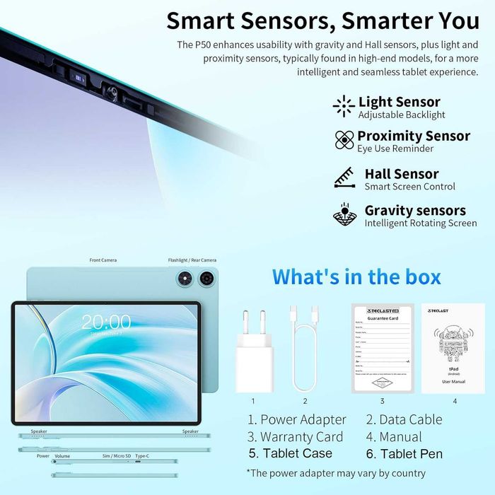 Tableta Teclast P50 11\" 6/128 GB WIFI (albastru),sigilat