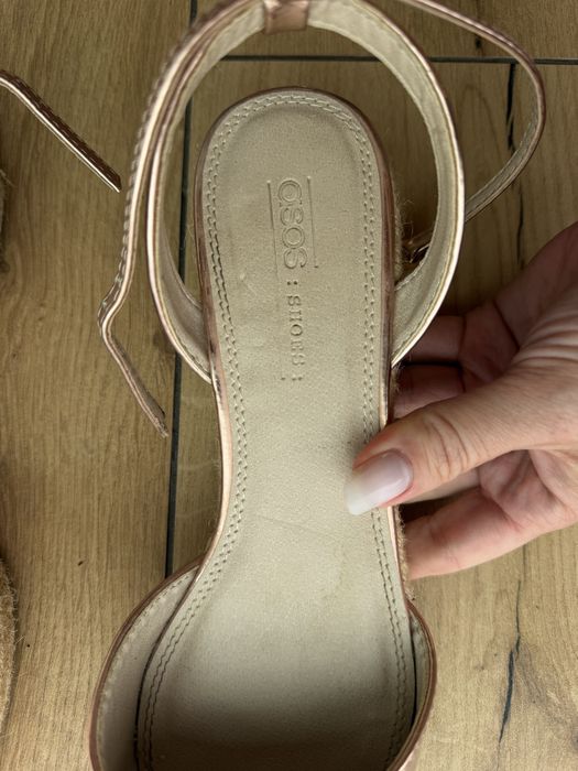 Sandale elegante rose gold cu impletituri - 38